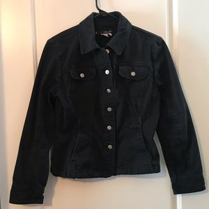 WILLI SMITH Black Denim Jacket Small w/Pockets